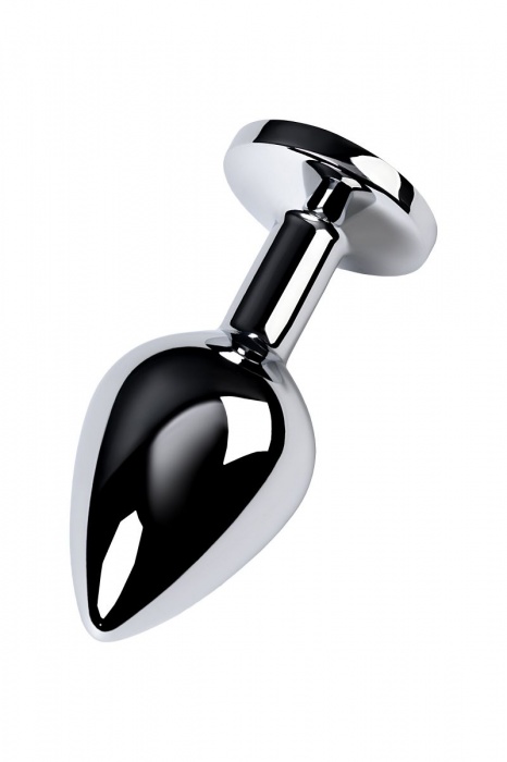 Серебристая конусовидная анальная пробка с голубым кристаллом - 8 см. - ToyFa - купить с доставкой в Мытищах