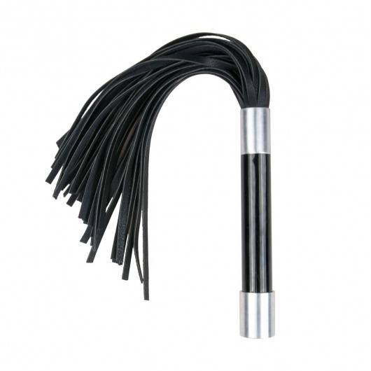 Черная плеть Easytoys Flogger With Metal Grip - 38 см. - Easy toys - купить с доставкой в Мытищах