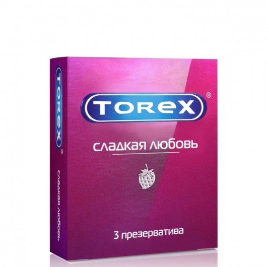 Презервативы Torex  Сладкая любовь  с ароматом клубники - 3 шт. - Torex - купить с доставкой в Мытищах