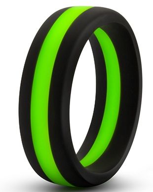 Черно-зеленое эрекционное кольцо Silicone Go Pro Cock Ring - Blush Novelties - в Мытищах купить с доставкой