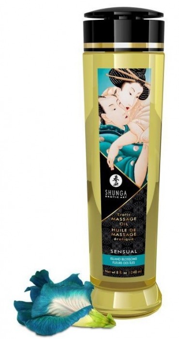Массажное масло Sensual с цветочным ароматом - 240 мл. - Shunga - купить с доставкой в Мытищах