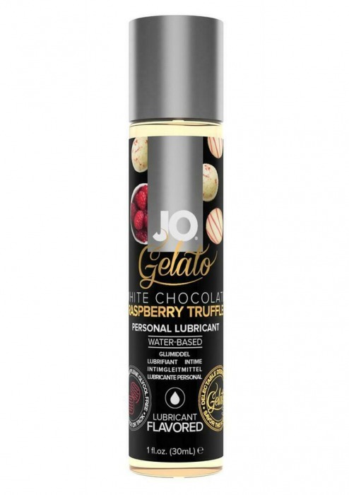 Лубрикант с ароматом трюфелей из белого шоколада и малины JO GELATO WHITE CHOCOLATE RASPBERRY TRUFFLE - 30 мл. - System JO - купить с доставкой в Мытищах