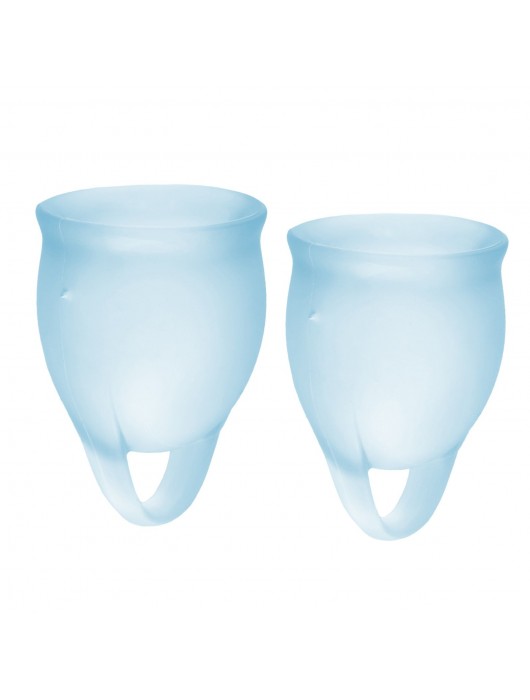 Набор голубых менструальных чаш Feel confident Menstrual Cup - Satisfyer - купить с доставкой в Мытищах