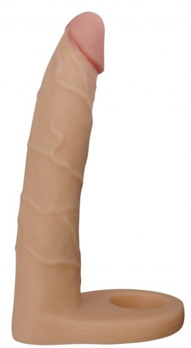 Телесная насадка-фаллоимитатор для двойного проникновения - 17 см. - Lovetoy - купить с доставкой в Мытищах
