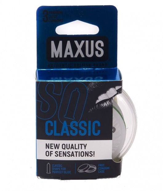 Классические презервативы в пластиковом кейсе MAXUS Classic - 3 шт. - Maxus - купить с доставкой в Мытищах