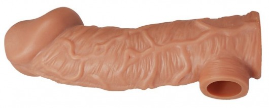Телесная насадка на фаллос с фиксацией мошонки EXTREME SLEEVE - 15,6 см. - KOKOS - в Мытищах купить с доставкой