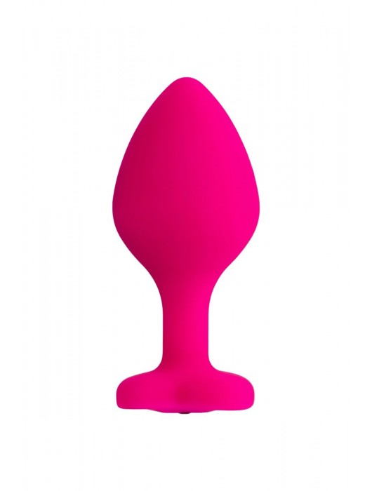 Розовая анальная втулка Diamond Heart с прозрачным кристаллом - 8 см. - ToyFa - купить с доставкой в Мытищах