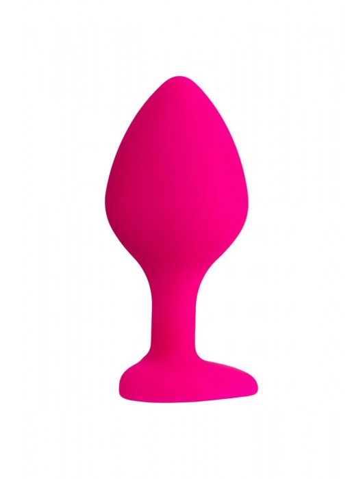 Розовая анальная втулка Diamond Heart с прозрачным кристаллом - 8 см. - ToyFa - купить с доставкой в Мытищах