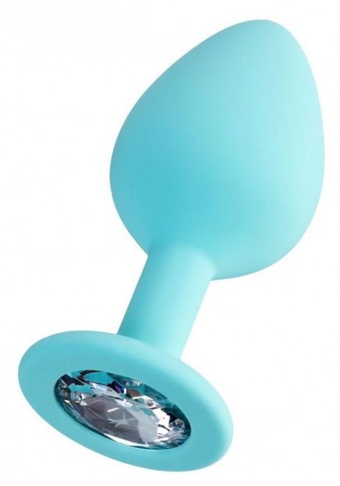 Мятная анальная втулка Brilliant с прозрачным кристаллом - 8 см. - ToyFa - купить с доставкой в Мытищах