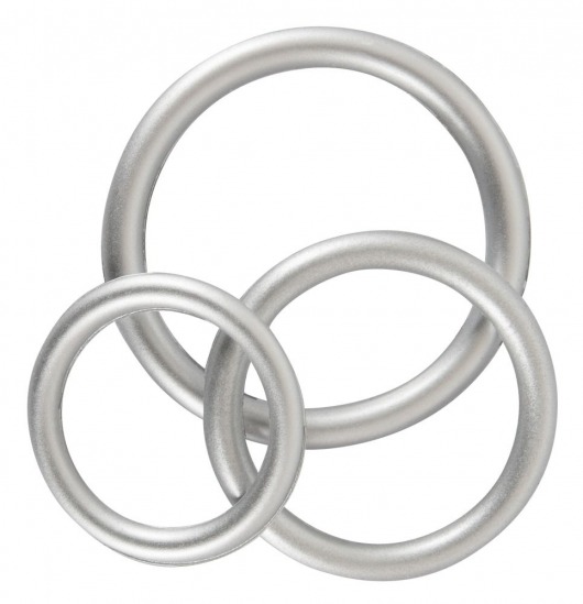 Набор из 3 эрекционных колец под металл Metallic Silicone Cock Ring Set - Orion - в Мытищах купить с доставкой
