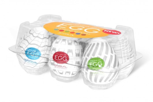 Набор из 6 мастурбаторов Tenga EGG Easy Beat с различным рельефом - Tenga - в Мытищах купить с доставкой