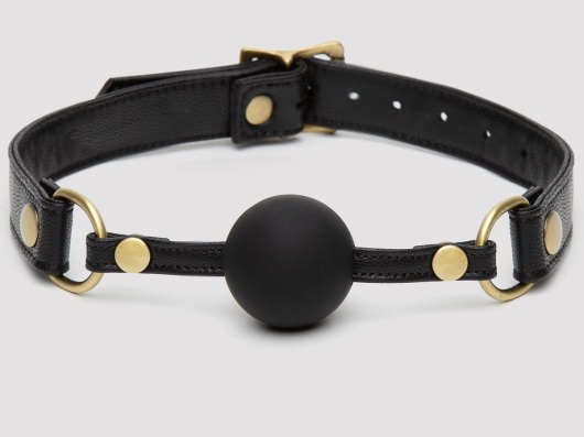 Черный кляп-шар Bound to You Faux Leather Ball Gag - Fifty Shades of Grey - купить с доставкой в Мытищах