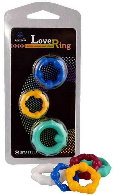 Набор из 3 цветных эрекционных колец Love Ring - Sitabella - в Мытищах купить с доставкой