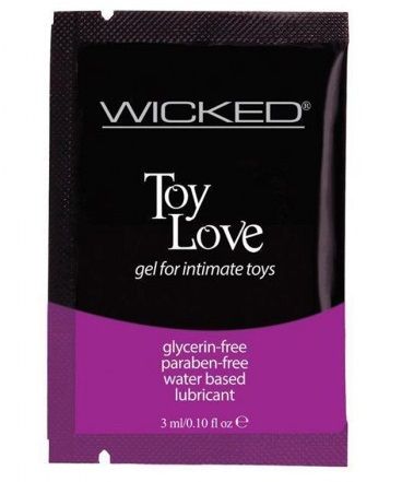 Лубрикант на водной основе для использования с игрушками WICKED Toy Love - 3 мл. - Wicked - купить с доставкой в Мытищах