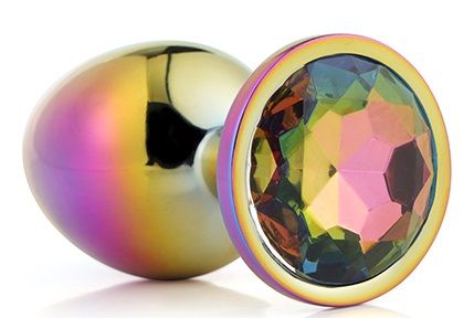 Голографическая анальная втулка с радужным кристаллом - 7,1 см. - Dream Toys - купить с доставкой в Мытищах