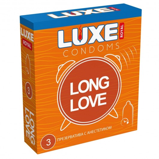 Презервативы с продлевающим эффектом LUXE Royal Long Love - 3 шт. - Luxe - купить с доставкой в Мытищах