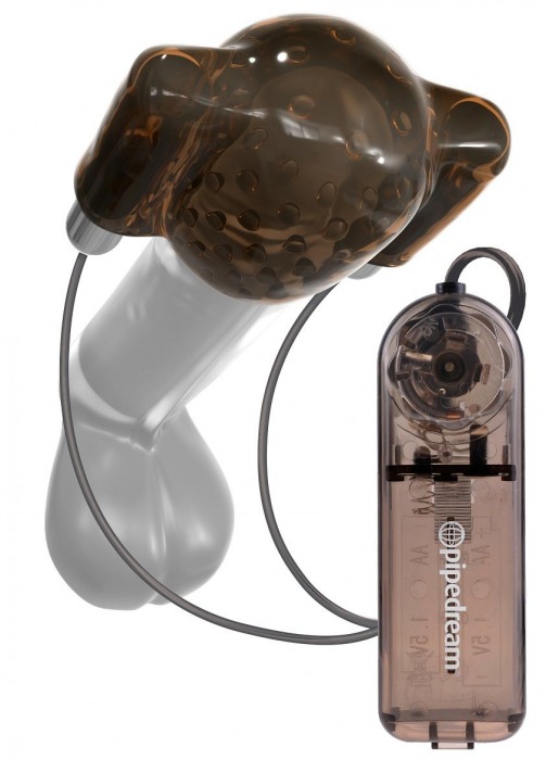 Дымчатый вибростимулятор головки пениса Dual Vibrating Head Teaser - Pipedream - в Мытищах купить с доставкой