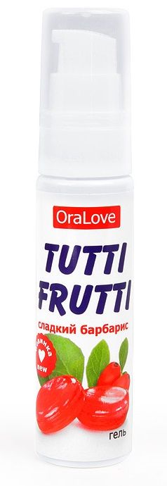Гель-смазка Tutti-frutti со вкусом барбариса - 30 гр. - Биоритм - купить с доставкой в Мытищах