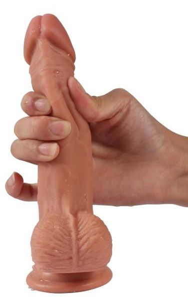 Телесный реалистичный фаллоимитатор REAL с трусиками для страпона - 19,5 см. - Real - купить с доставкой в Мытищах