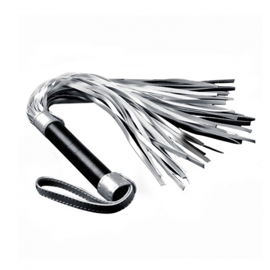 Серебристая плетка Struggle My Flogger с черной ручкой - 45 см. - Lovetoy - купить с доставкой в Мытищах