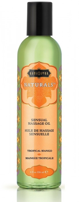 Массажное масло Naturals Tropical Mango с ароматом манго - 236 мл. - Kama Sutra - купить с доставкой в Мытищах