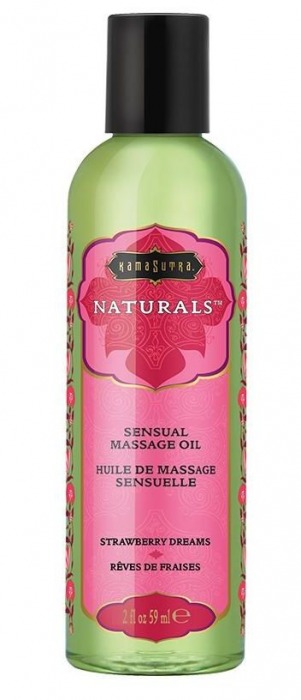 Массажное масло Naturals Strawberry Dreams с ароматом клубники - 59 мл. - Kama Sutra - купить с доставкой в Мытищах