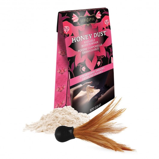 Пудра для тела Honey Dust Body Powder с ароматом клубники - 28 гр. - Kama Sutra - купить с доставкой в Мытищах