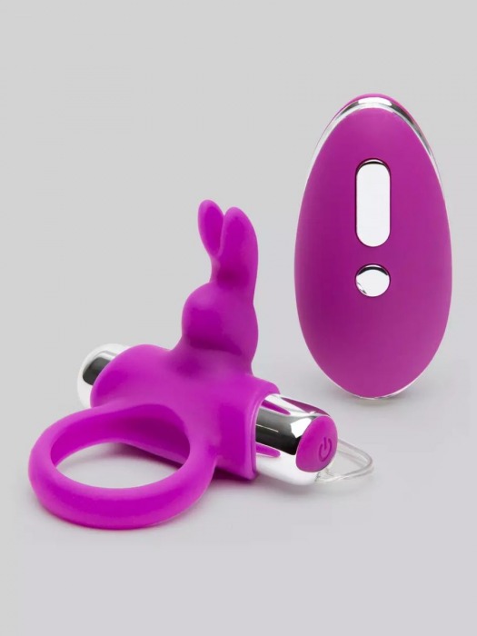 Лиловое виброкольцо с пультом ДУ Remote Control Cock Ring - Happy Rabbit - в Мытищах купить с доставкой