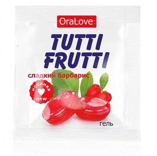 Гель-смазка Tutti-frutti со вкусом барбариса - 4 гр. - Биоритм - купить с доставкой в Мытищах