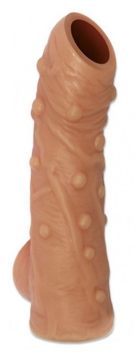 Телесная насадка с пупырышками и открытой головкой Nude Sleeve S - 10 см. - KOKOS - в Мытищах купить с доставкой