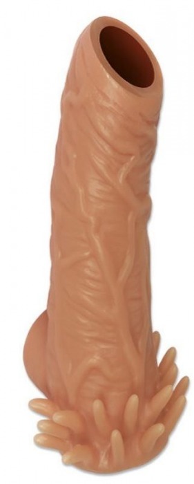 Телесная насадка с усиками и открытой головкой Nude Sleeve S - 10 см. - KOKOS - в Мытищах купить с доставкой