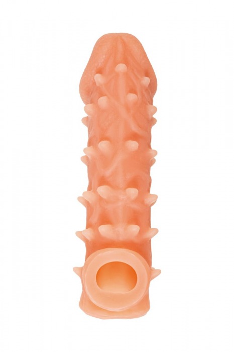Телесная закрытая насадка с пупырышками Cock Sleeve Size M - 15,6 см. - KOKOS - в Мытищах купить с доставкой