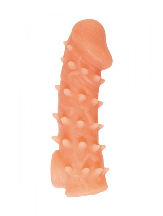 Телесная закрытая насадка с пупырышками Cock Sleeve Size L - 17,6 см. - KOKOS - в Мытищах купить с доставкой