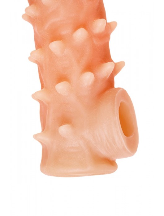 Телесная закрытая насадка с пупырышками Cock Sleeve Size L - 17,6 см. - KOKOS - в Мытищах купить с доставкой