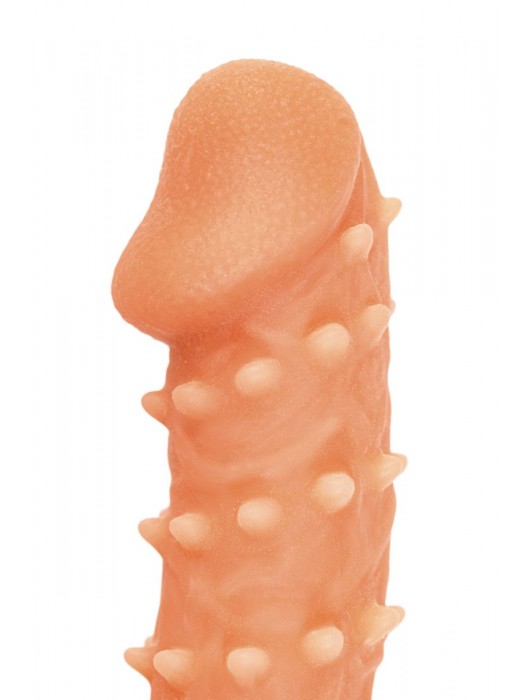 Телесная закрытая насадка с пупырышками Cock Sleeve Size L - 17,6 см. - KOKOS - в Мытищах купить с доставкой