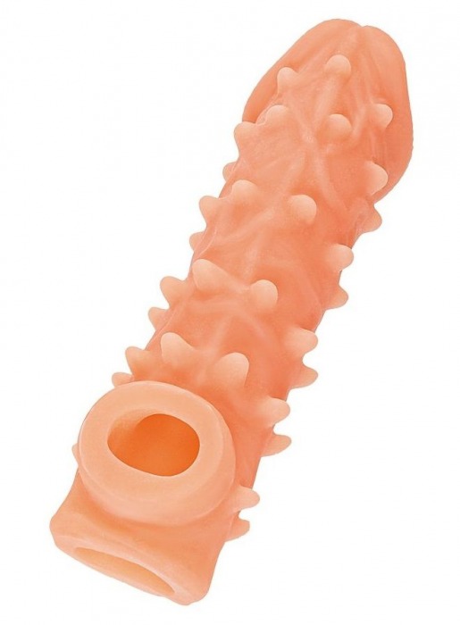 Телесная закрытая насадка с пупырышками Cock Sleeve Size L - 17,6 см. - KOKOS - в Мытищах купить с доставкой