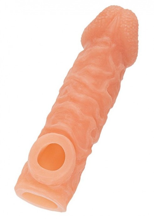 Телесная закрытая насадка с шершавой головкой Cock Sleeve Size M - 15,6 см. - KOKOS - в Мытищах купить с доставкой