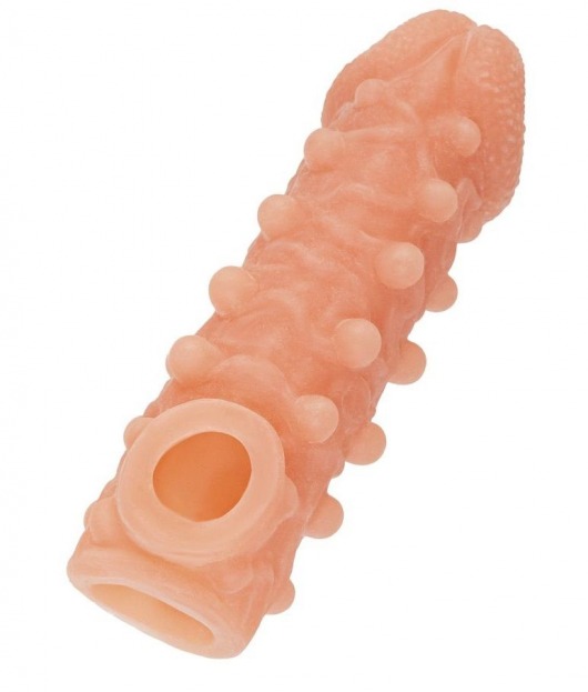 Телесная закрытая насадка с шариками Cock Sleeve Size L - 17,6 см. - KOKOS - в Мытищах купить с доставкой