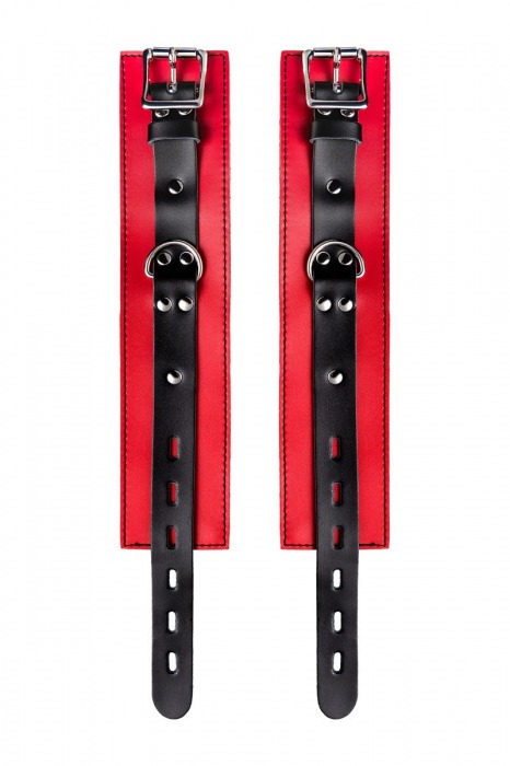 Красно-черные оковы на ноги из кожи - ToyFa - купить с доставкой в Мытищах