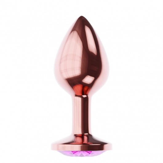 Пробка цвета розового золота с лиловым кристаллом Diamond Quartz Shine L - 8,3 см. - Lola Games - купить с доставкой в Мытищах