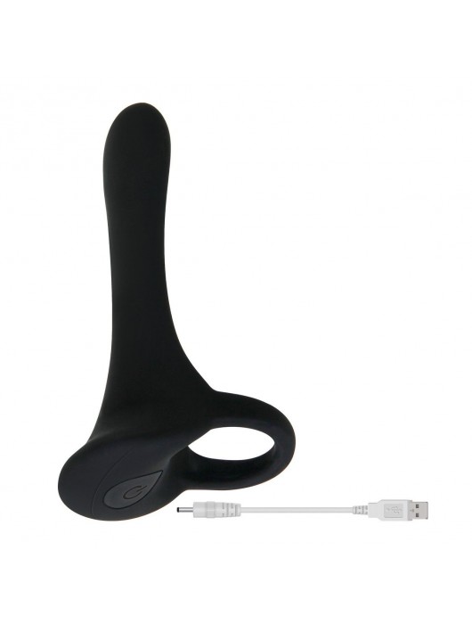 Черная сбруя на пенис с вибрацией Cock Armor - 14 см. - Zero Tolerance - в Мытищах купить с доставкой