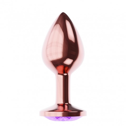 Пробка цвета розового золота с фиолетовым кристаллом Diamond Amethyst Shine L - 8,3 см. - Lola Games - купить с доставкой в Мытищах