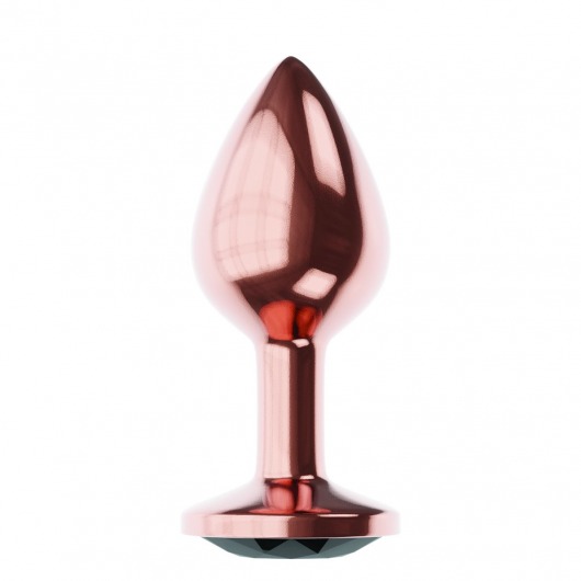 Пробка цвета розового золота с черным кристаллом Diamond Jet Shine L - 8,3 см. - Lola Games - купить с доставкой в Мытищах