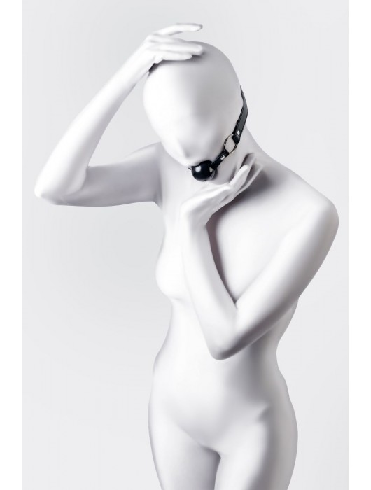 Черный кляп-шар на кожаных ремешках Anonymo - ToyFa - купить с доставкой в Мытищах