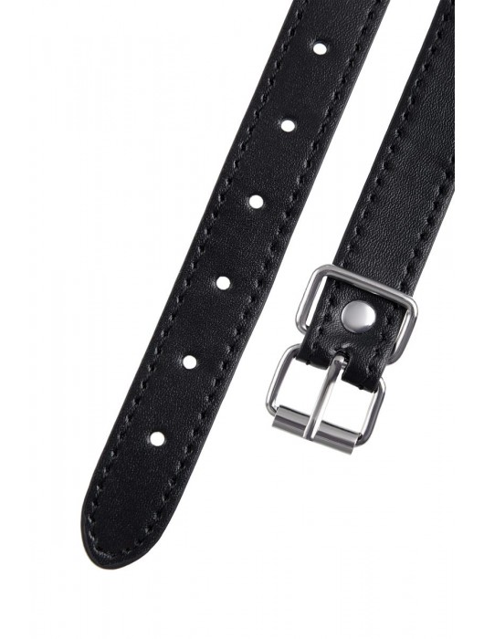 Черный кляп-шар на кожаных ремешках Anonymo - ToyFa - купить с доставкой в Мытищах