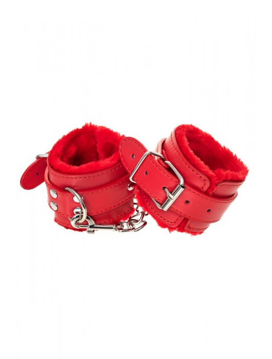 Красные наручники Anonymo из искусственной кожи - ToyFa - купить с доставкой в Мытищах