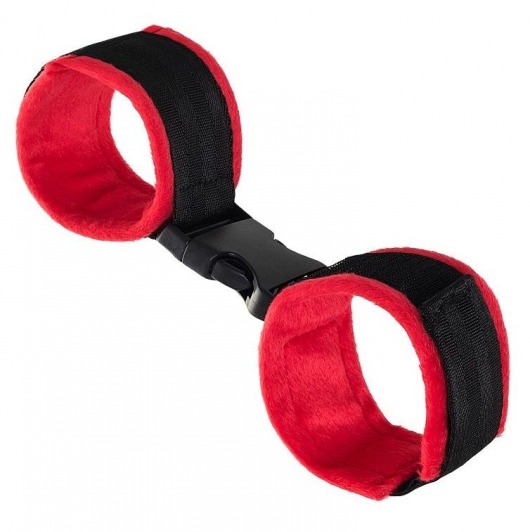Красно-черные велюровые оковы Anonymo - ToyFa - купить с доставкой в Мытищах