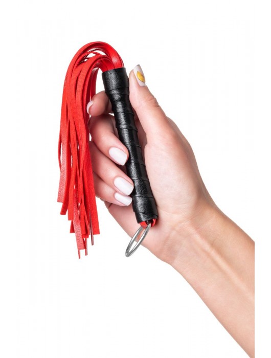Красно-черный флоггер Anonymo - 28 см. - ToyFa - купить с доставкой в Мытищах