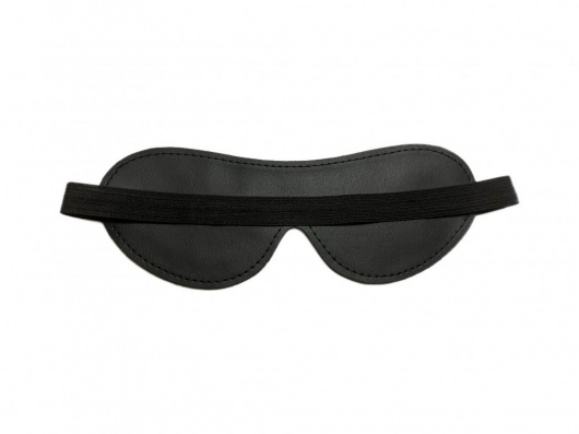 Черная лаковая маска на глаза из эко-кожи - БДСМ Арсенал - купить с доставкой в Мытищах