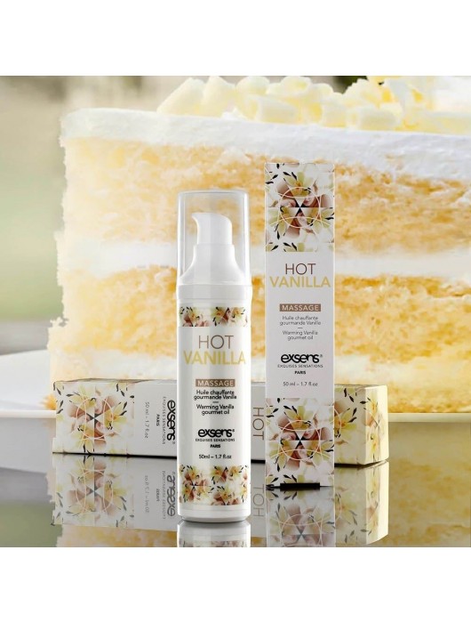 Разогревающее массажное масло с ароматом ванили Gourmet Hot Vanilla - 50 мл. - Exsens - купить с доставкой в Мытищах